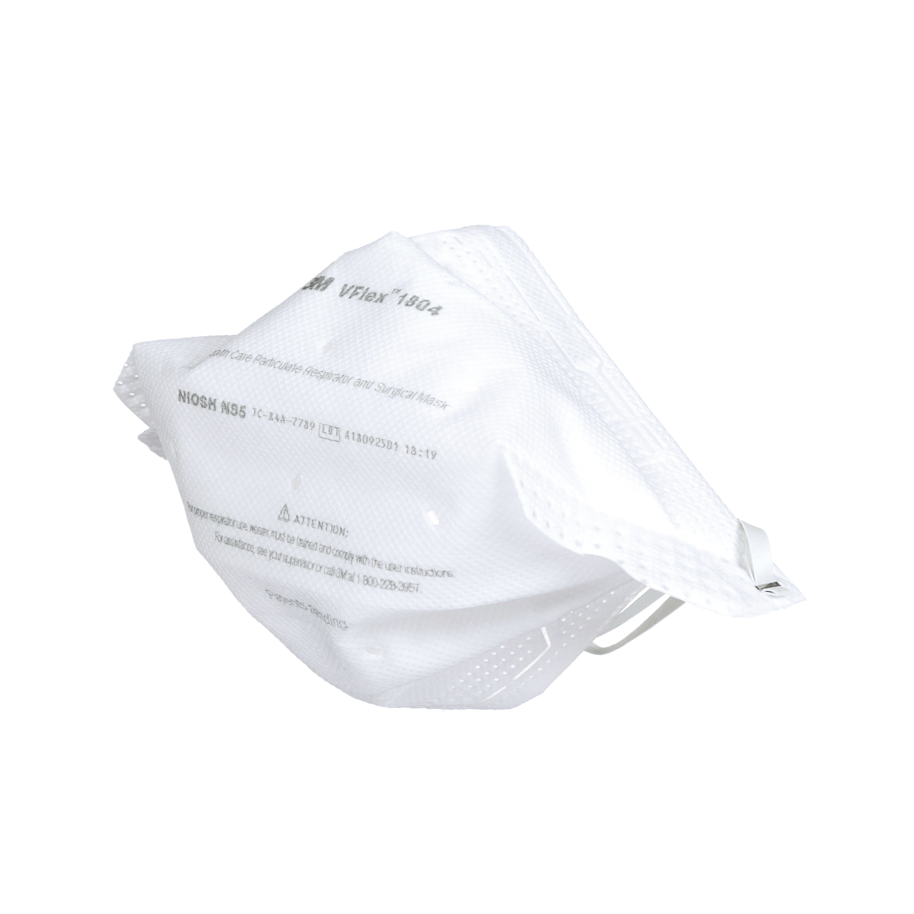 3M Canada Vflex 1804 Healthcare Surgical N95 respirator mask side view 2