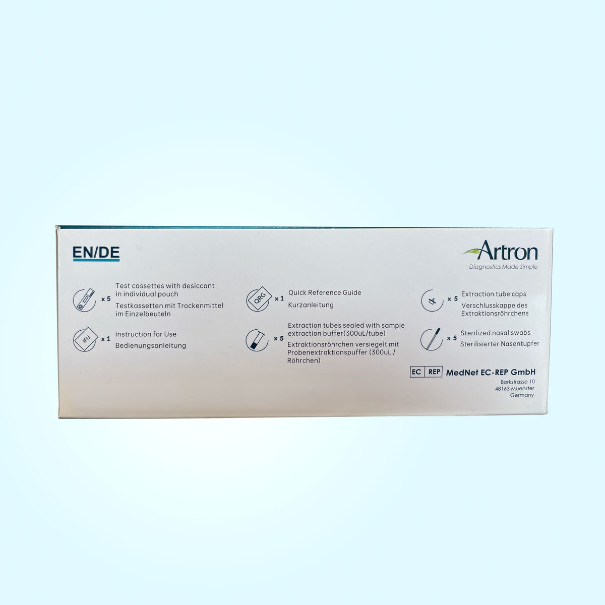 Artron Made in Canada Home Nasal Rapid Antigen Test COVID-19 instructions