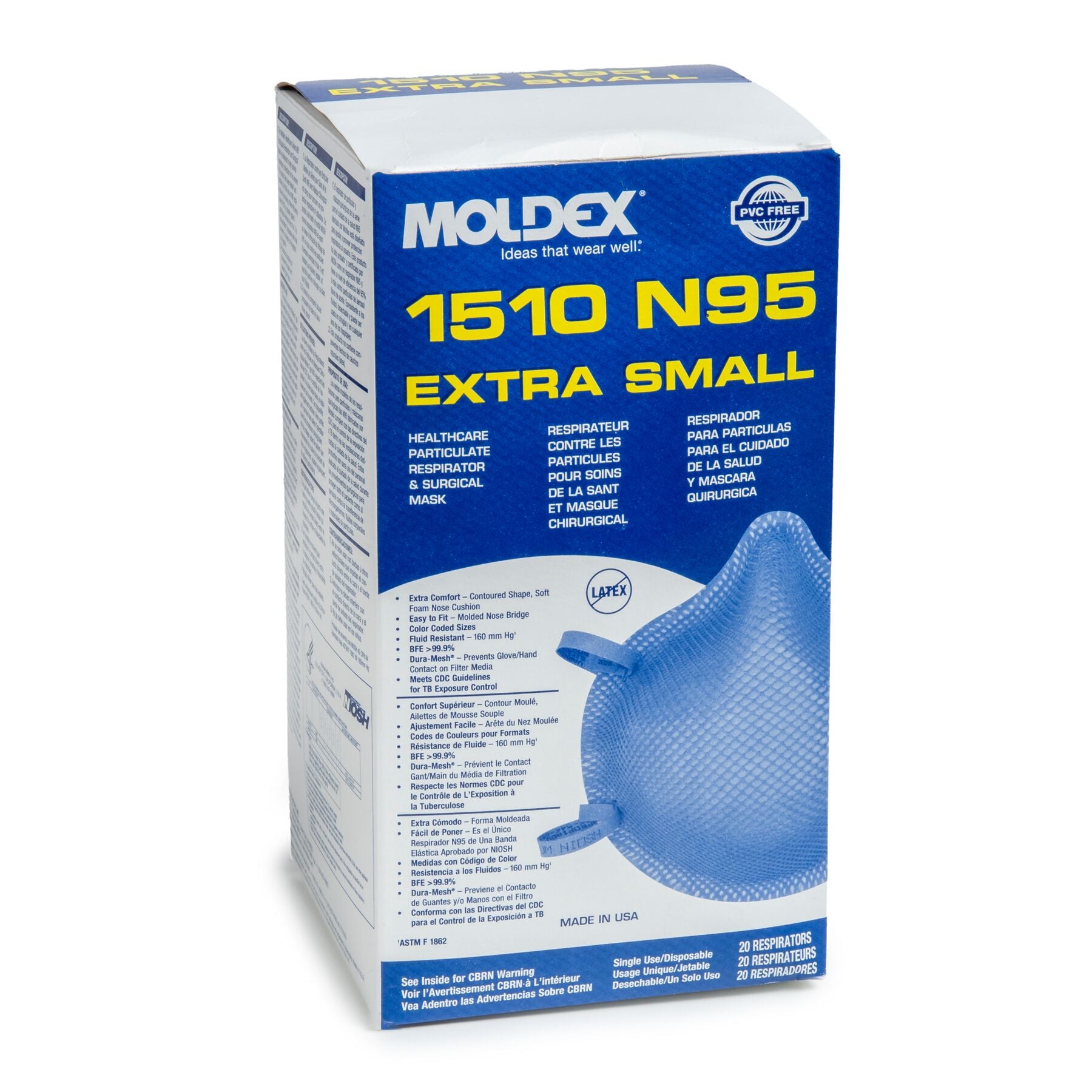 Moldex 1510 XS Healthcare NIOSH N95 Surgical Respirator Mask