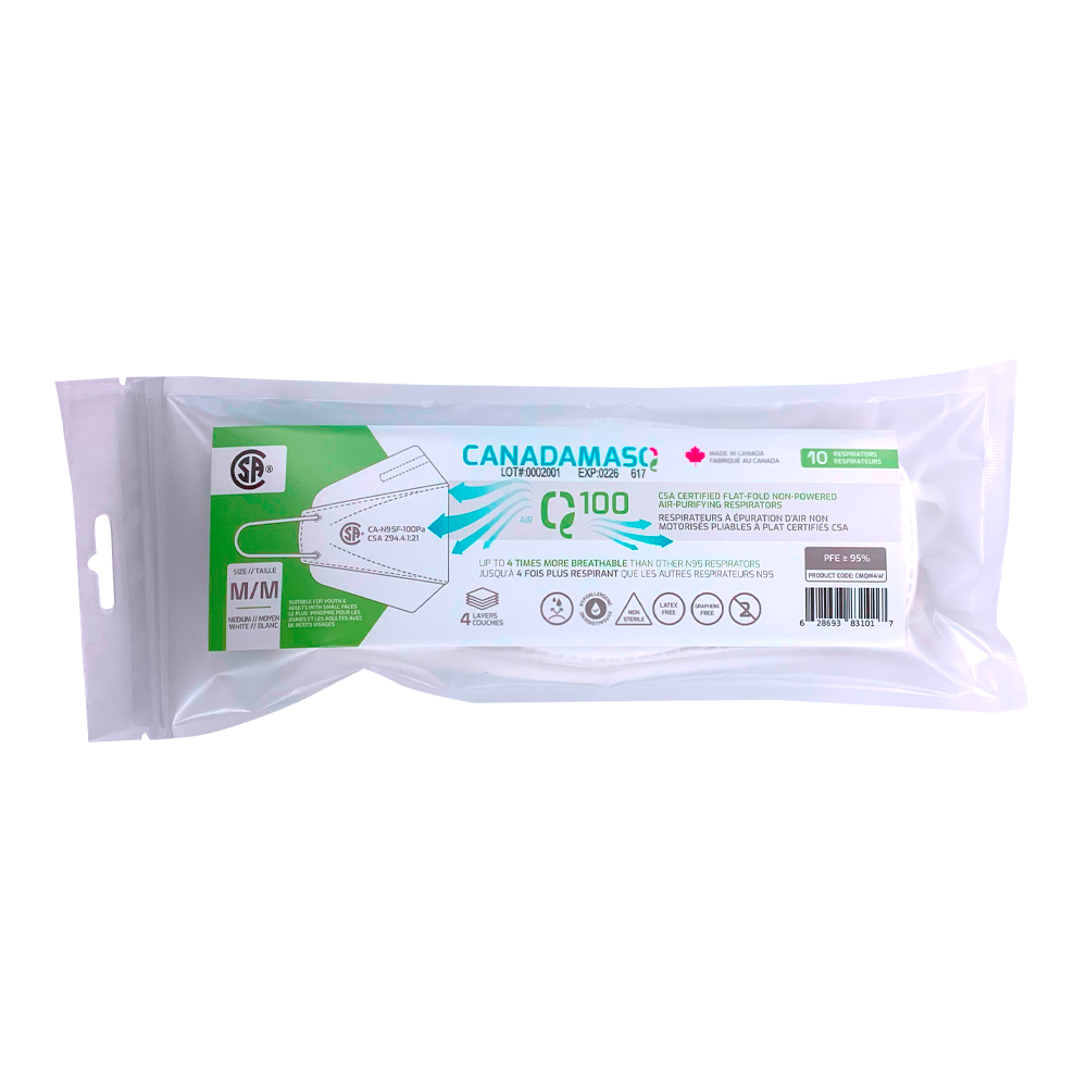 Strong Mask Canada Masq Q100 CSA Certified Healthcare Earloop Respirator - Medium ...