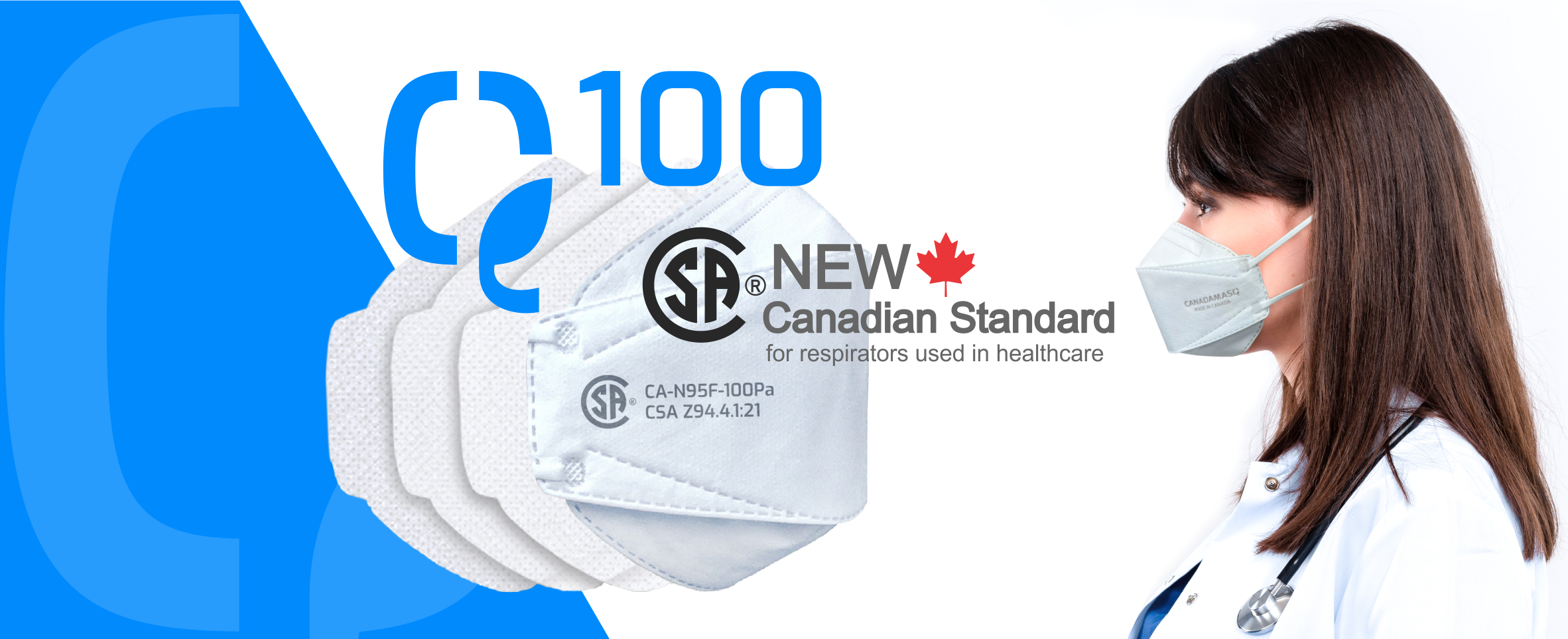 Strong Mask Canada Masq Q100 CSA Certified Healthcare Earloop Respirator - Medium ...
