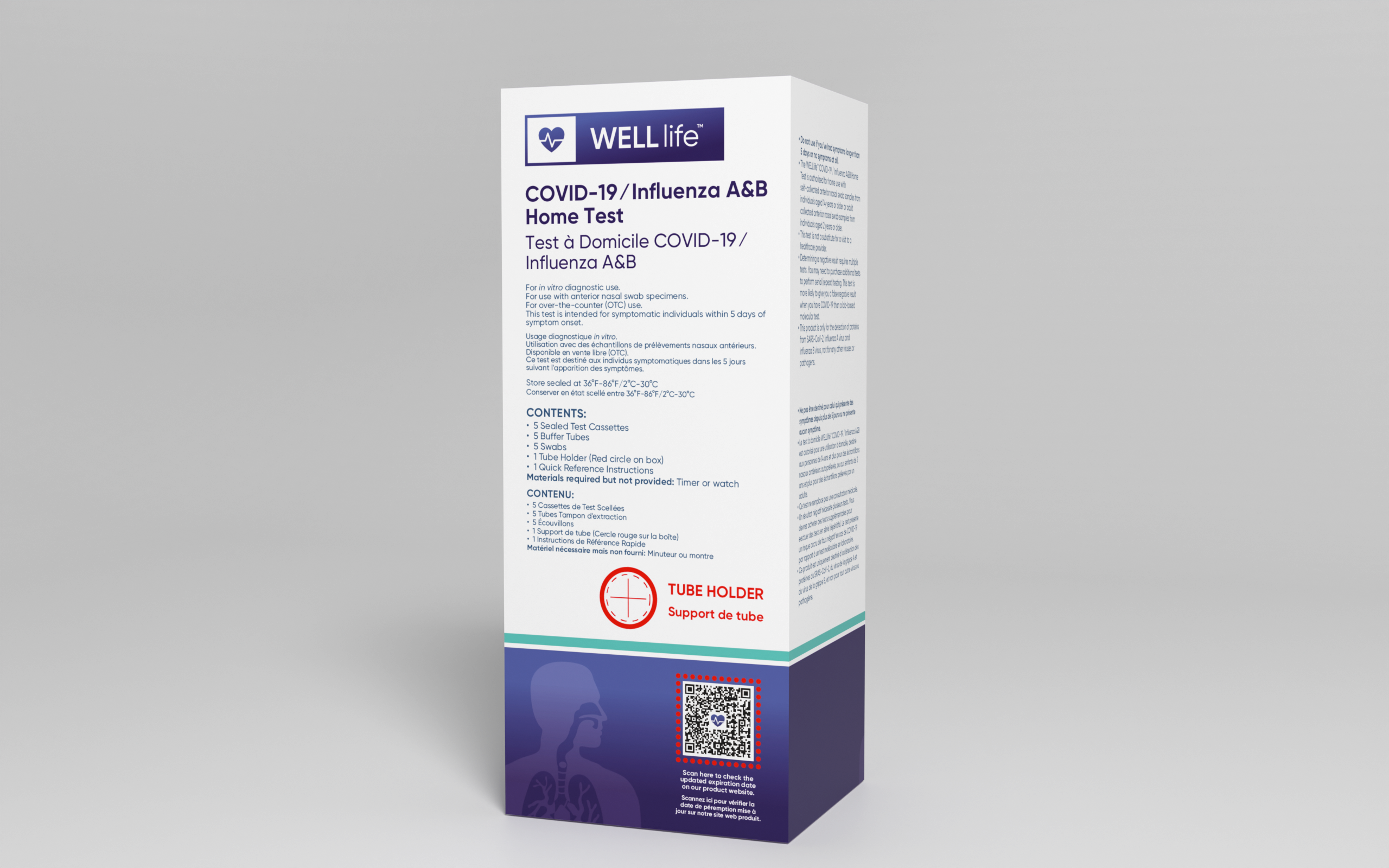 Well Life COVID-19 / Flu A&B Home Rapid Antigen Combo Test (5 tests)