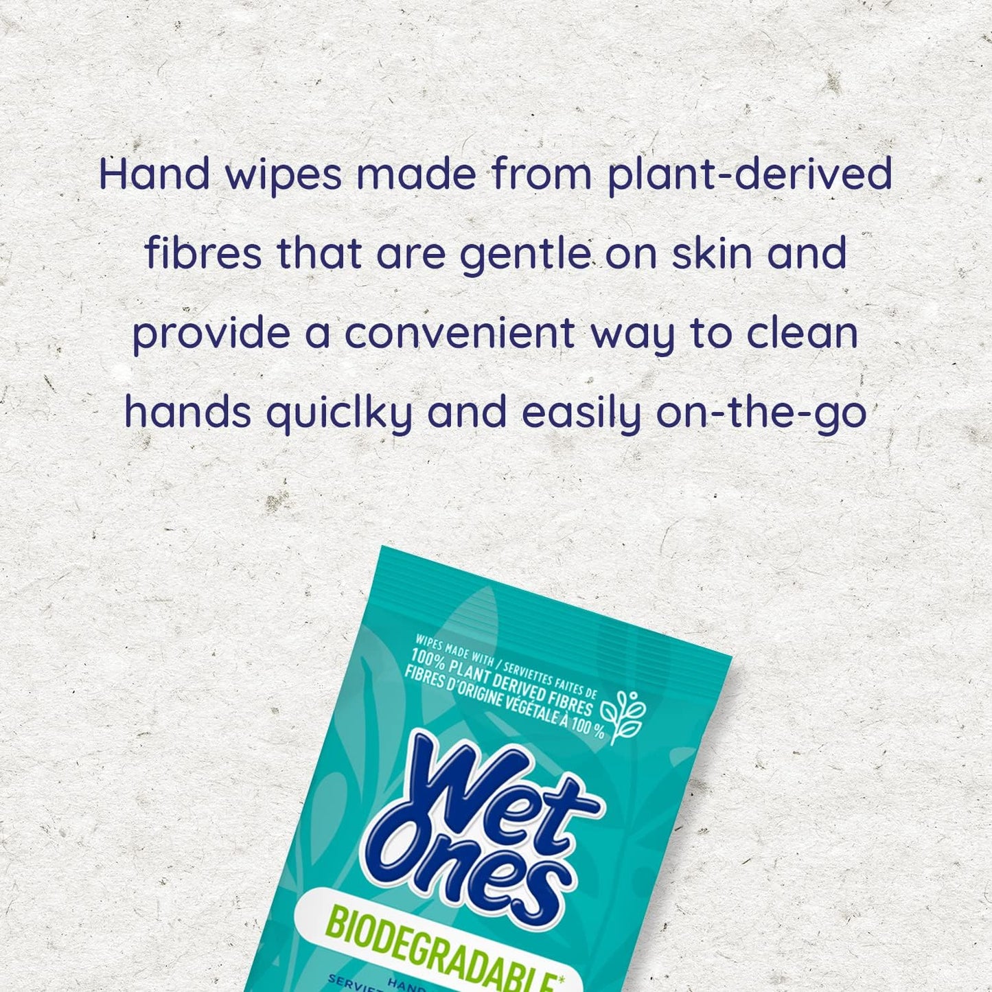 Wet Ones Plant-Based Biodegradable Hand Wipes, Hypoallergenic, Travel Pack