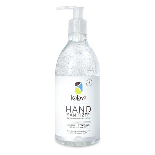 Kalaya 400mL Hand Sanitizer pump bottle with Hyaluronic Acid and 70% alcohol - Made in Canada