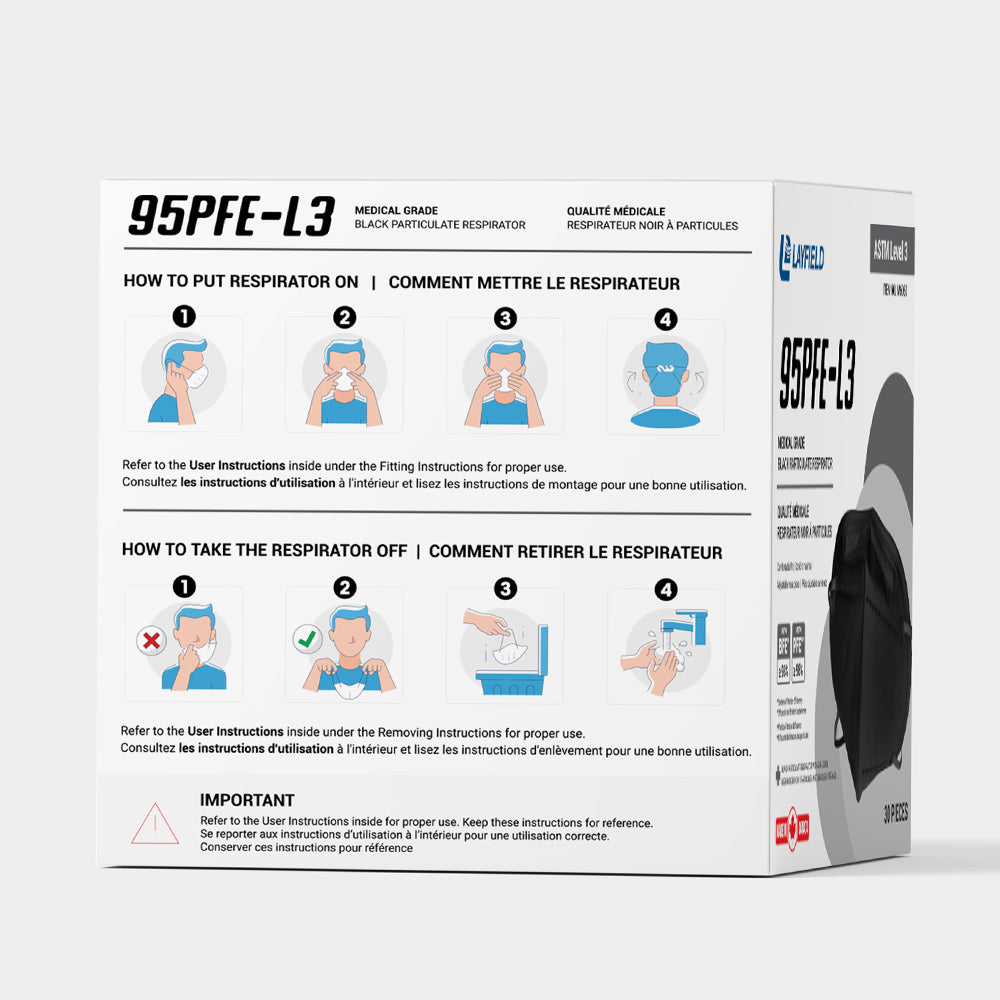 Strong Mask Layfield 95PFE-L3 Black KN95 Respirator Mask - Made in Canada – Canada ...