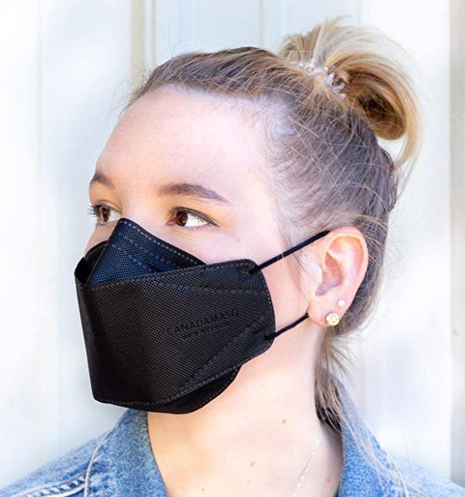 Teen woman wearing made in canada N95 mask 